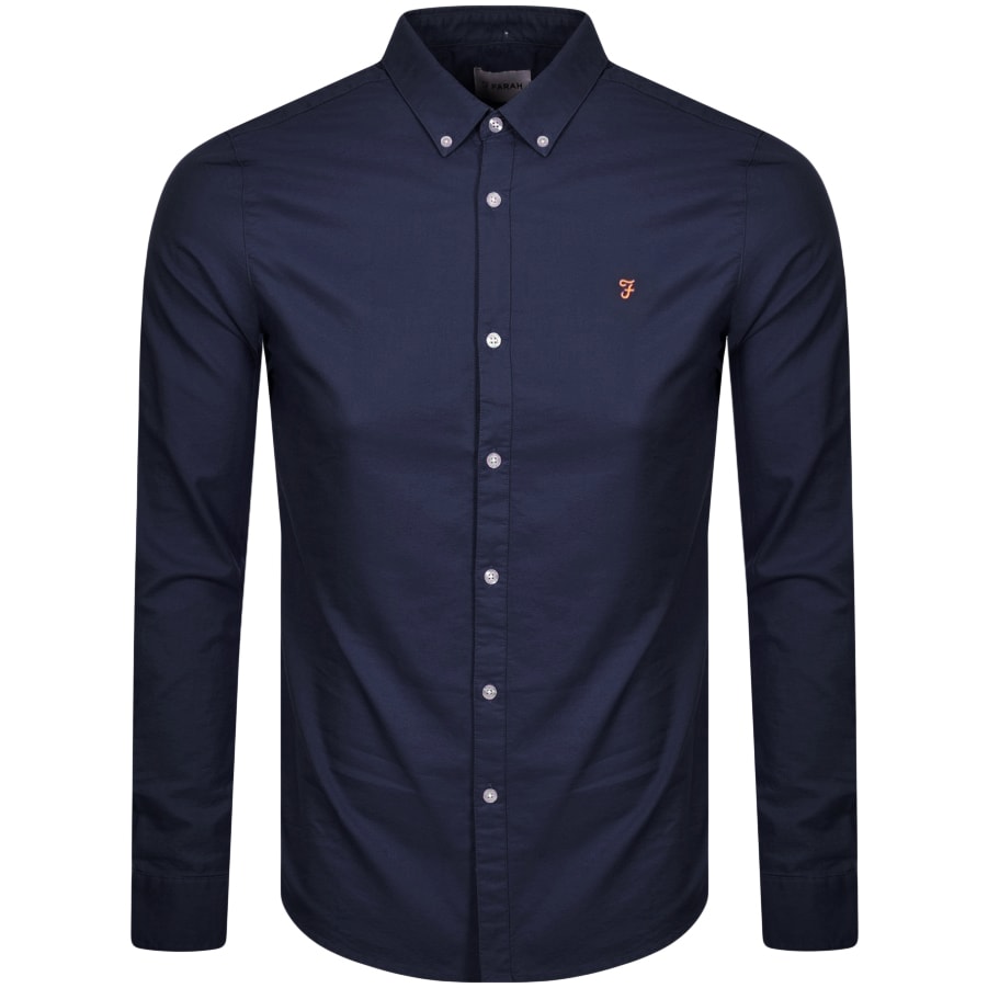 Alternative Image for ProductFarah Vintage Brewer Slim Long Sleeve Shirt Navy1